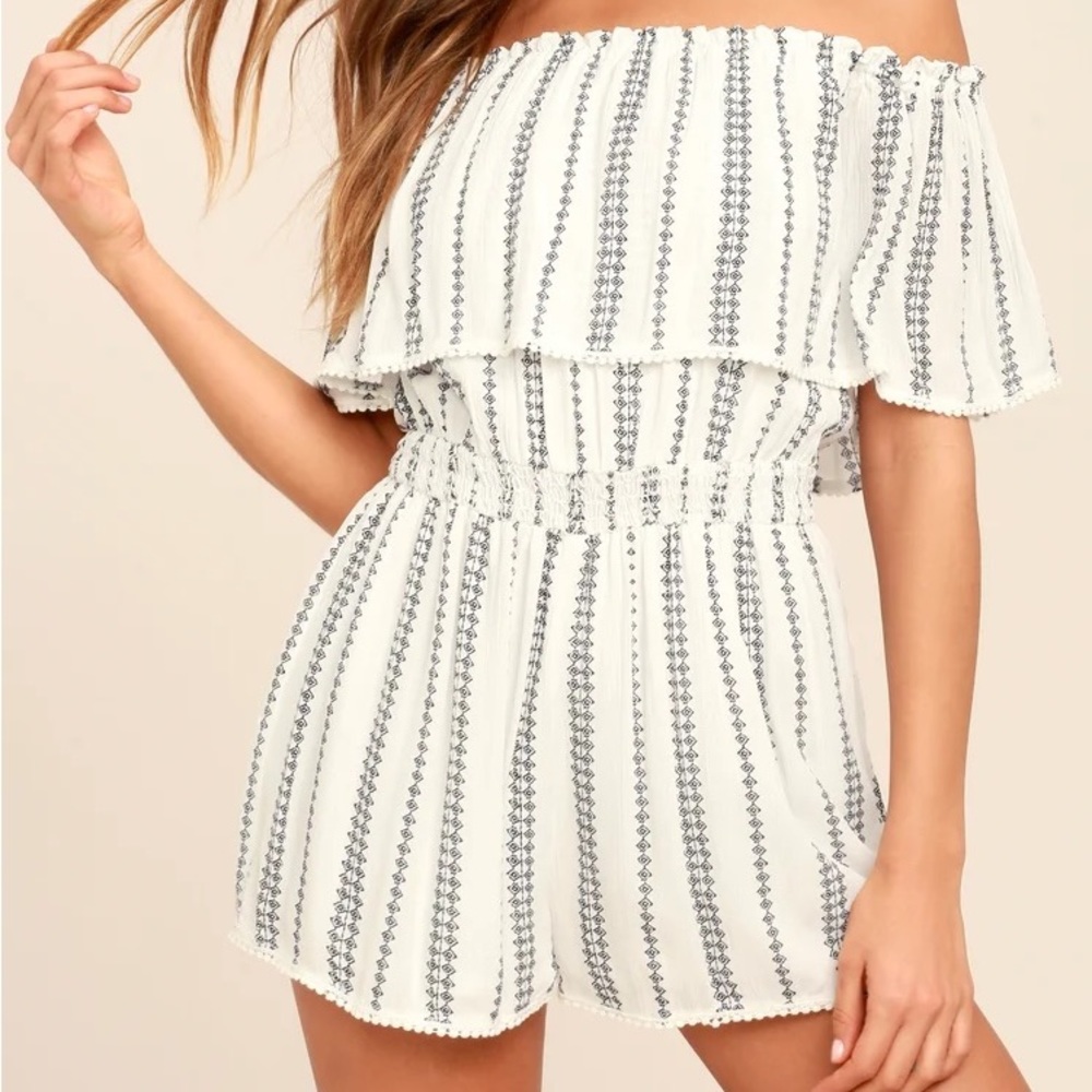 White off shoulder Lulus romper